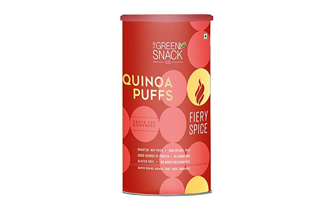The Green Snack Co Quinoa Puff Fiery Spice   Jar  90 grams